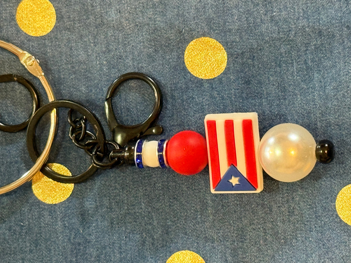 🇵🇷 Puerto Rico Inspired Beaded Keychains