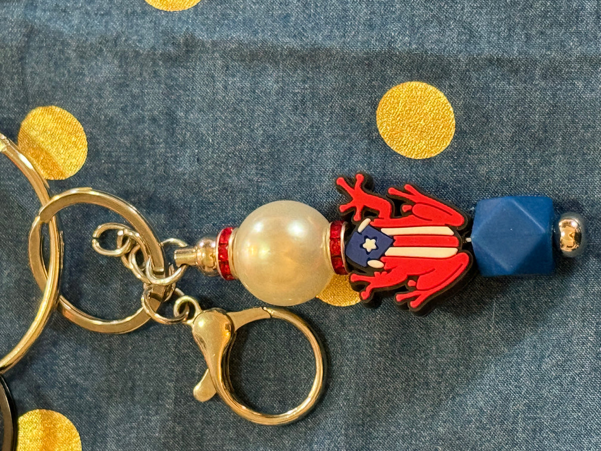 🇵🇷 Puerto Rico Inspired Beaded Keychains