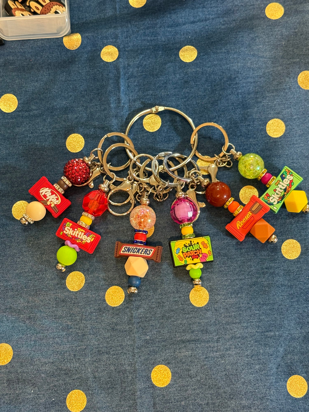 🍭 Handmade Candy-Themed Beaded Keychains