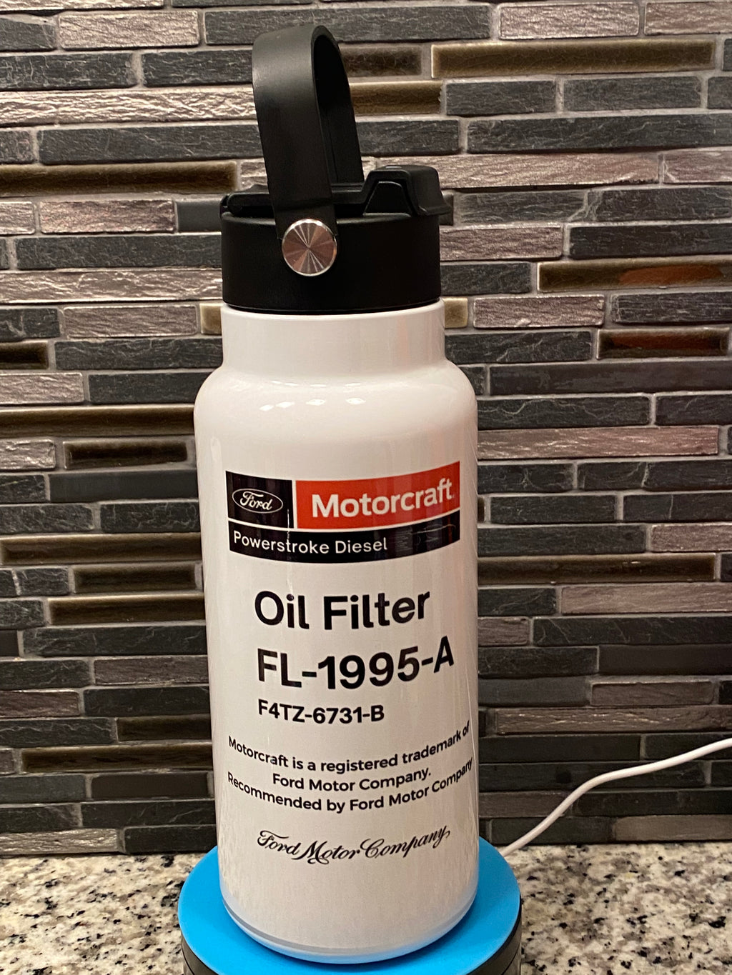 Diesel Mechanic Stainless Steel Tumbler | Automotive Oil Filter Design | Truck Driver Gift | Insulated Water Bottle