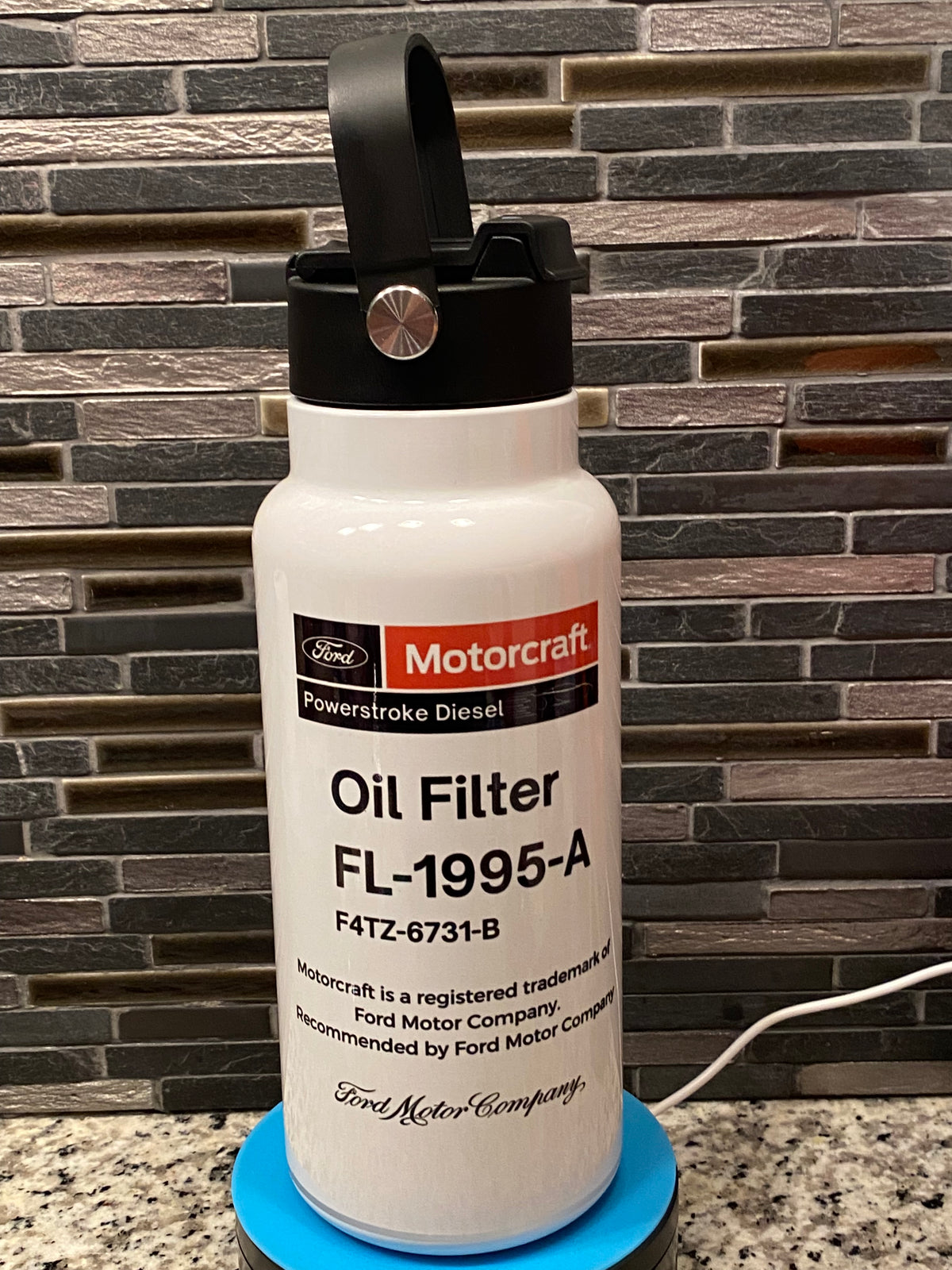 Diesel Mechanic Stainless Steel Tumbler | Automotive Oil Filter Design | Truck Driver Gift | Insulated Water Bottle