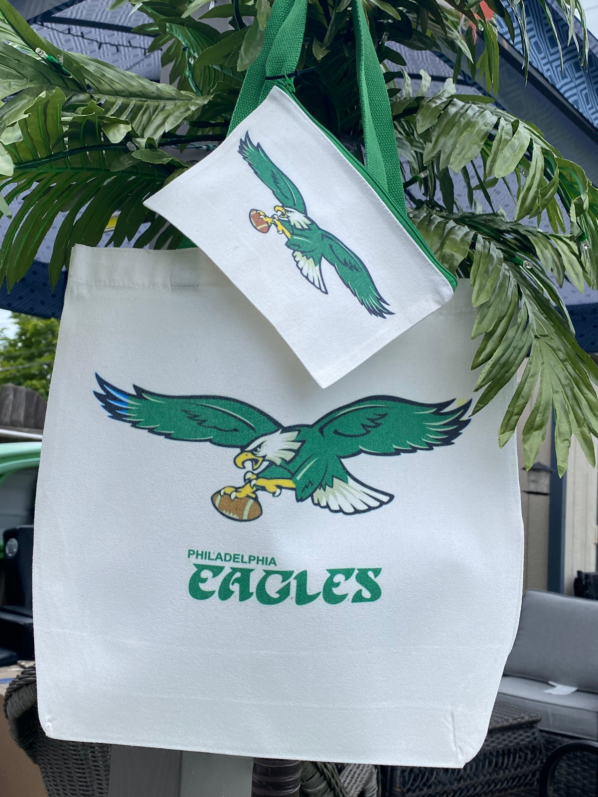 Canvas totes with matching pouch