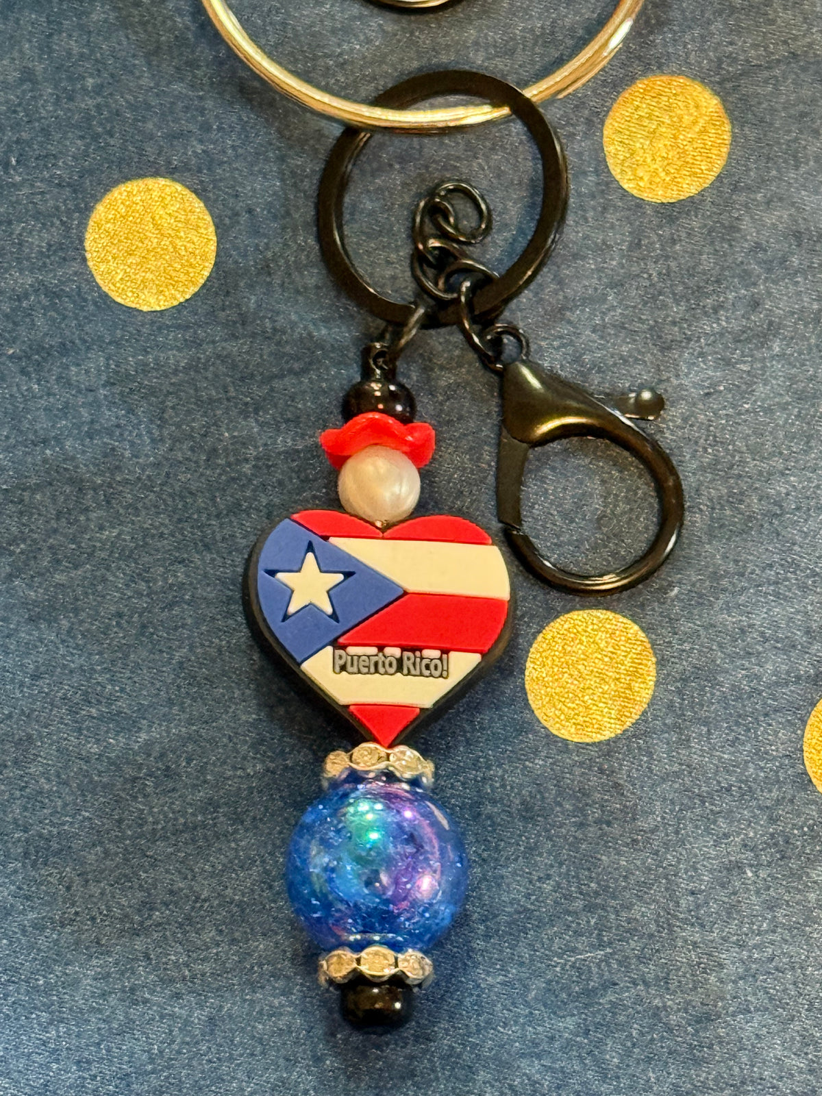 🇵🇷 Puerto Rico Inspired Beaded Keychains