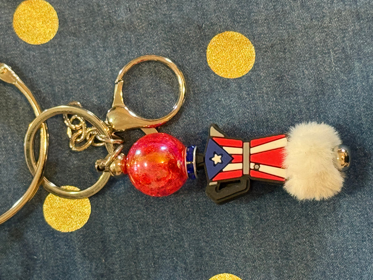 🇵🇷 Puerto Rico Inspired Beaded Keychains
