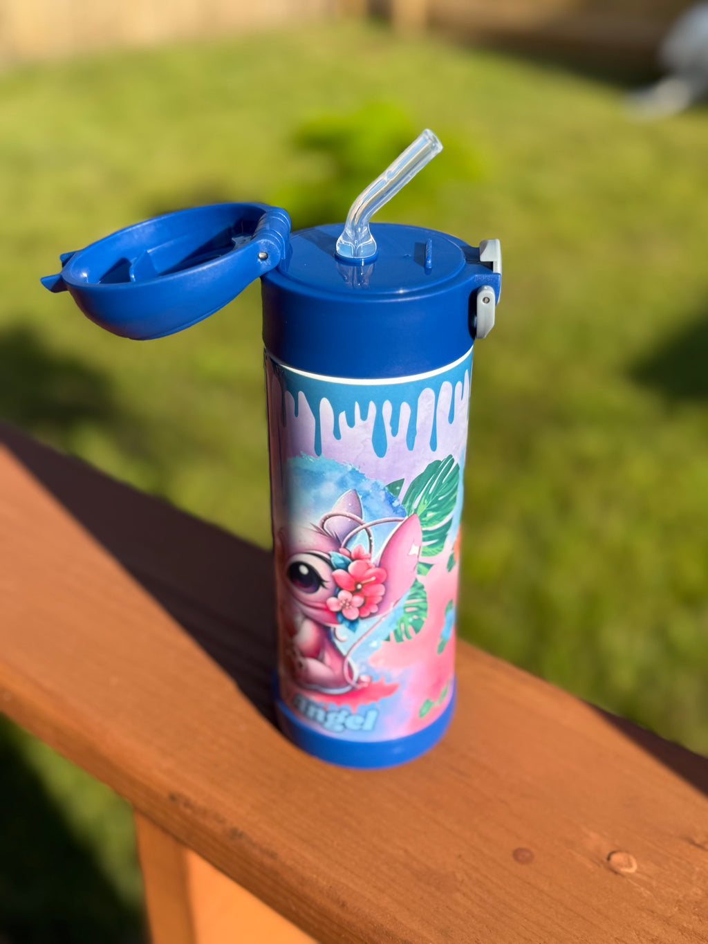 Blue Cute Alien Friends Kids Tumbler