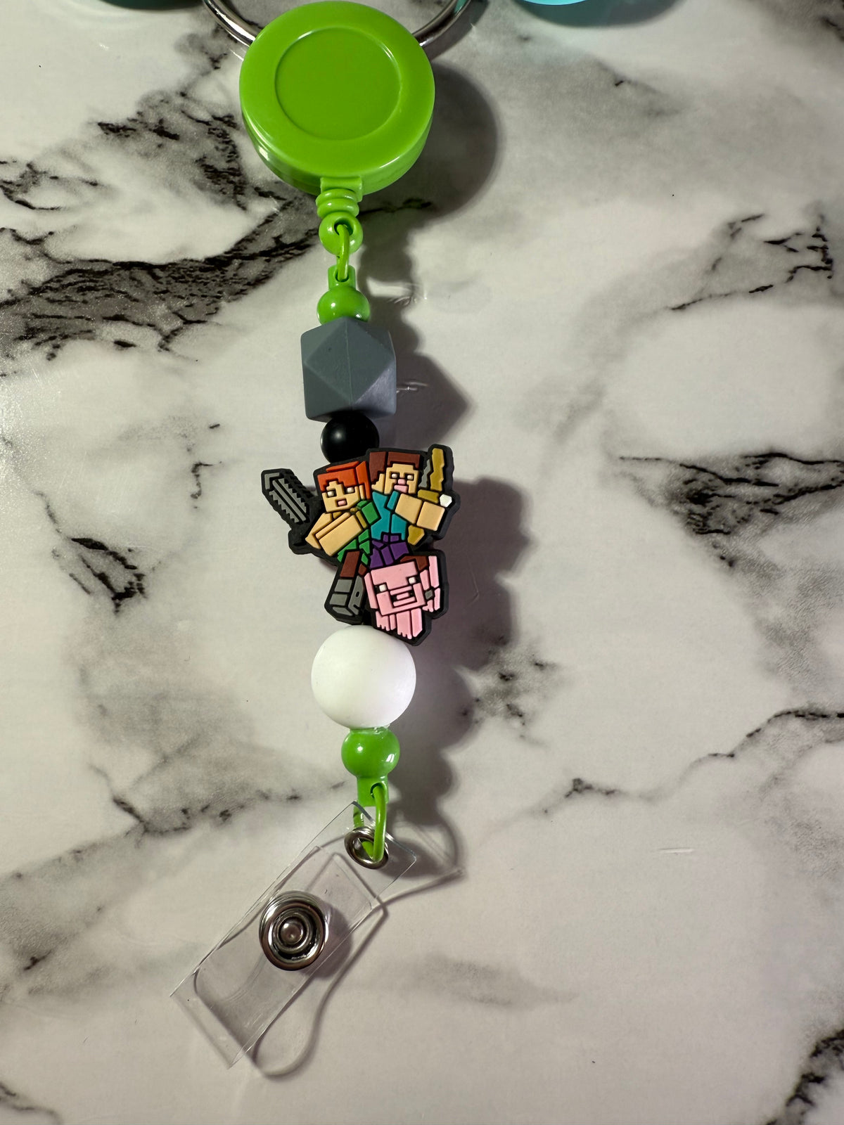 ✨ Beaded Teacher Badge Reel | Colorful Retractable ID Holder