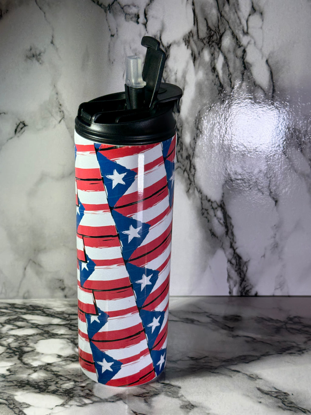 🇵🇷 Puerto Rican Flag 20 oz Tumbler | Puerto Rico Pride Stainless Steel Tumbler