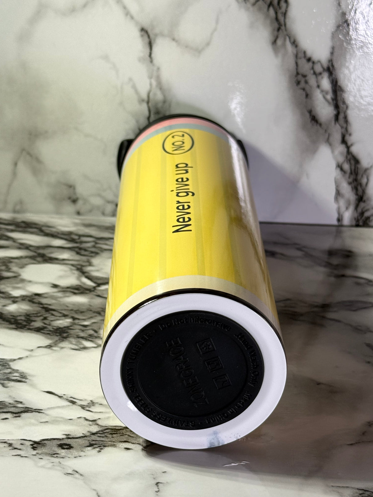 “Never Give Up” No. 2 Pencil 20 oz Tumbler | Teacher & Educator Gift