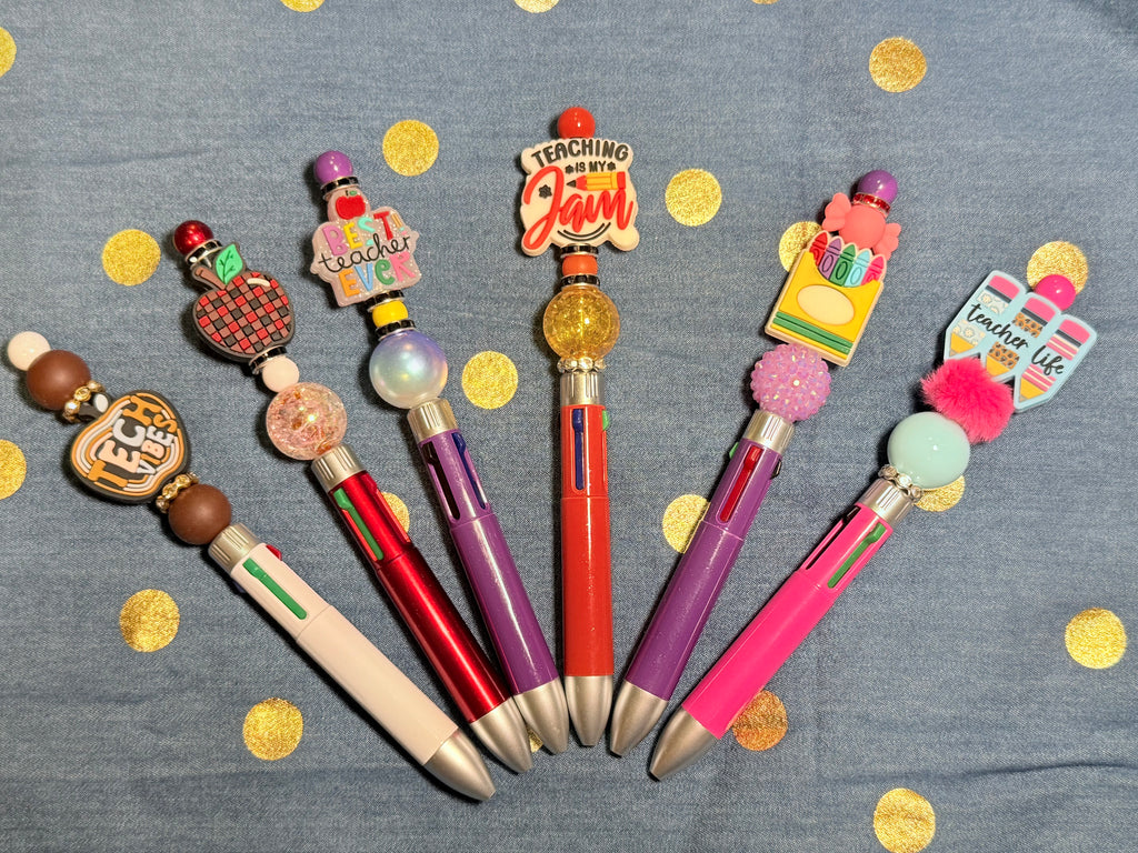 🍎 6-Color Teacher-Themed Ballpoint Pen 🖊️