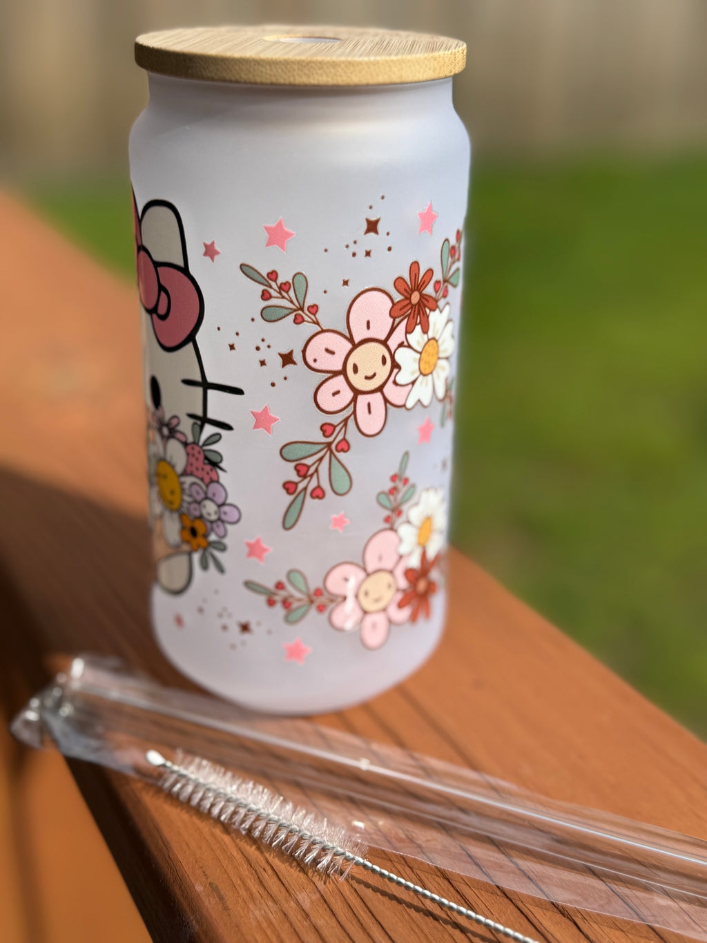 🎀 Kawaii Cat 16 0z Glass Cup 🐈