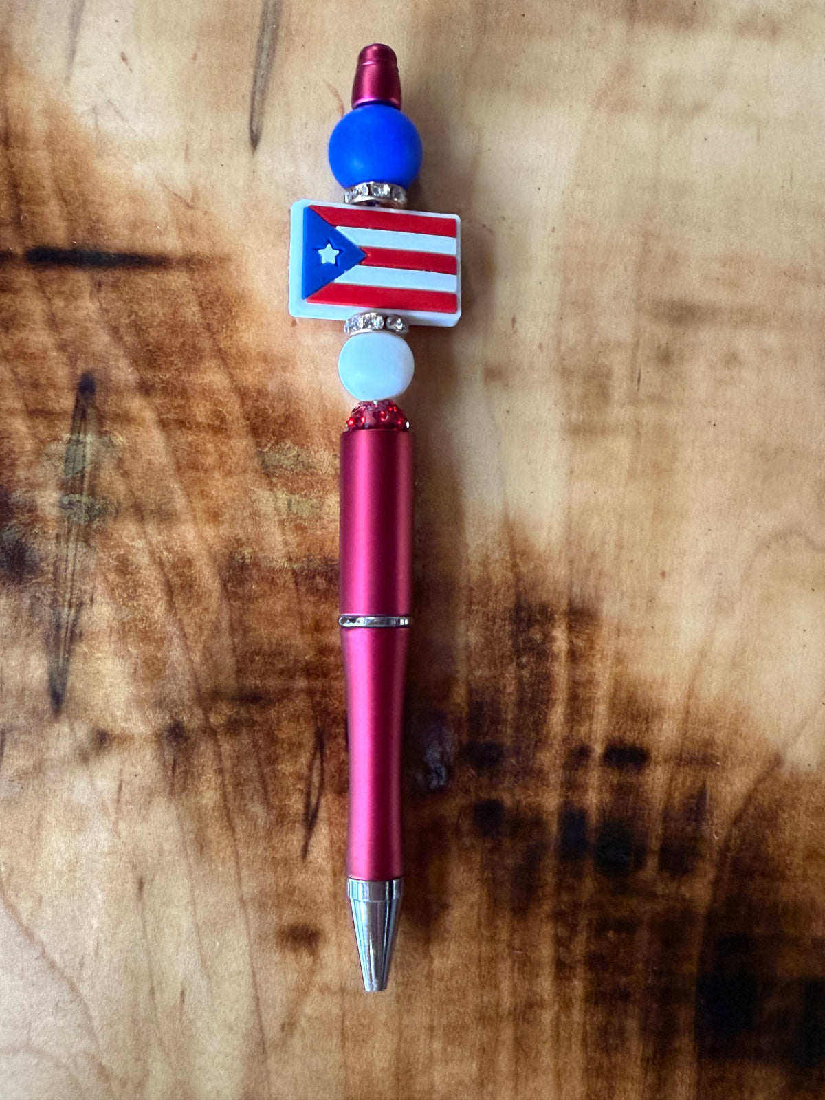 Beaded Pens ~Puerto Rico Pride