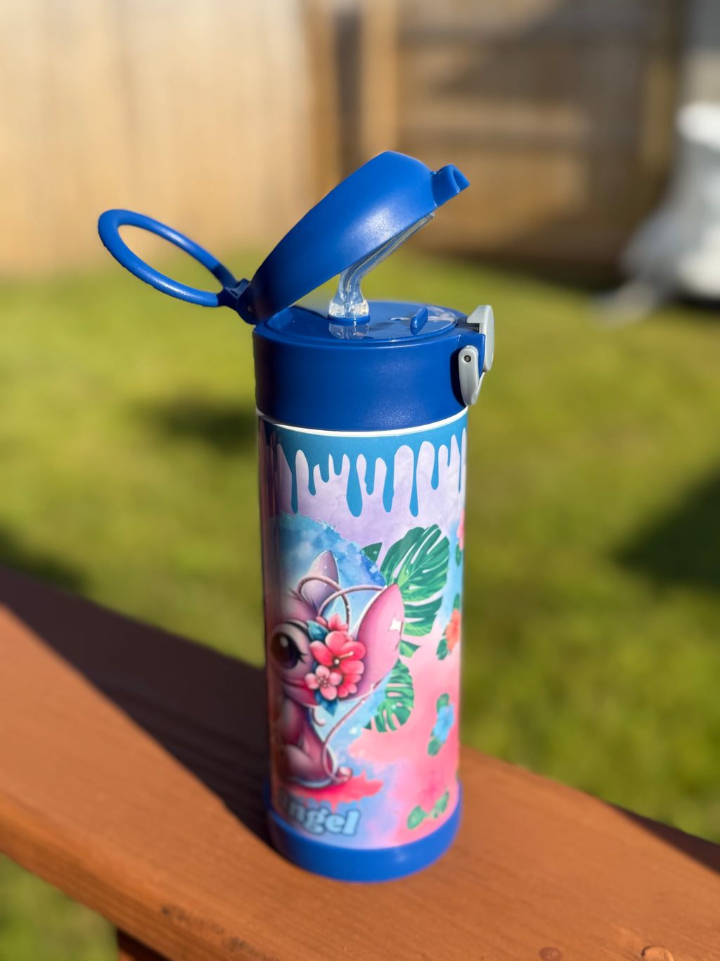 Blue Cute Alien Friends Kids Tumbler