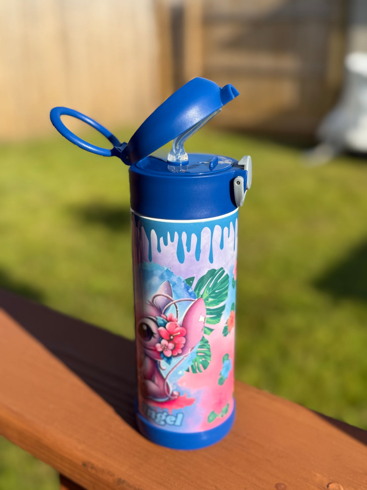 Blue Cute Alien Friends Kids Tumbler