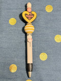 ✒️ Teacher-Themed Beaded Ballpoint Pen 🍎