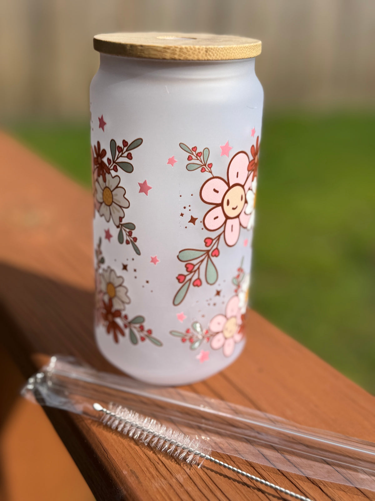 Cute Kitty Frosted Glass Tumbler