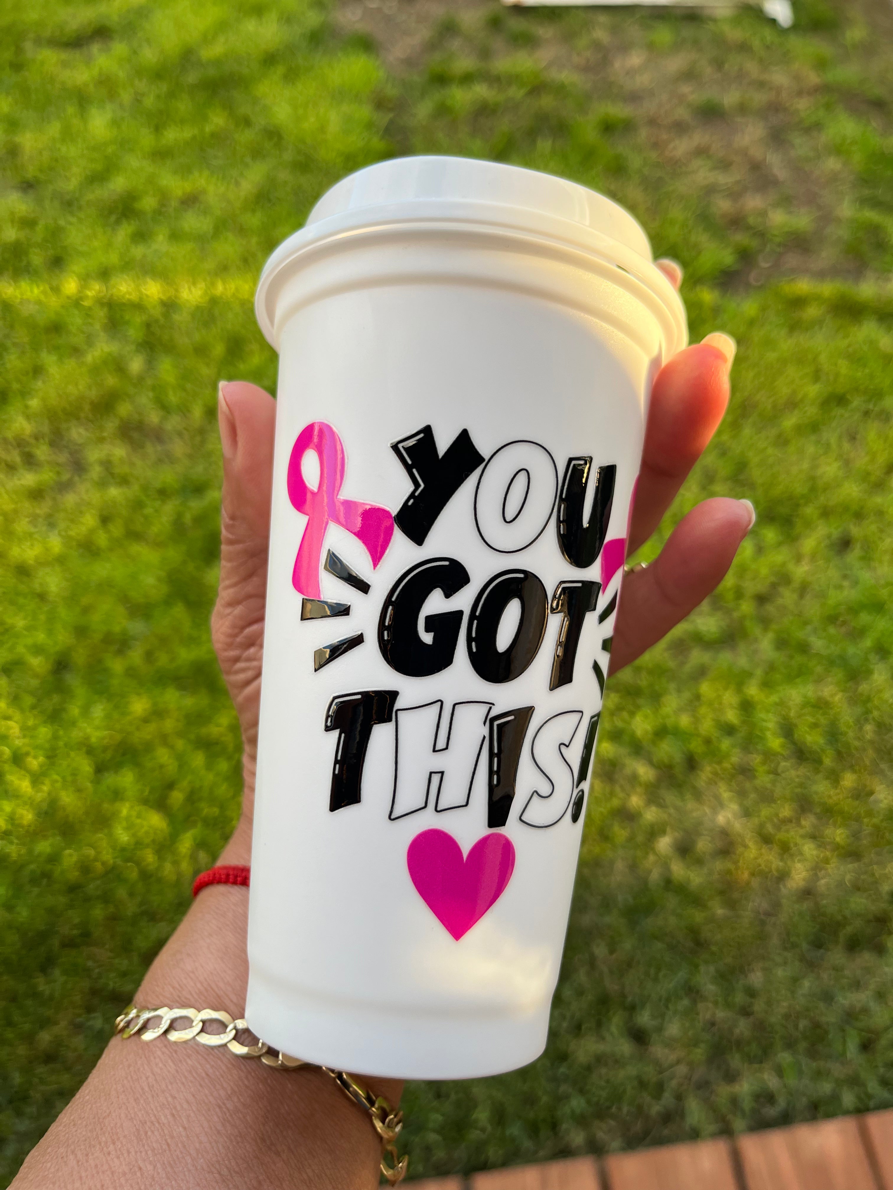 💖 Cancer awareness inspirational cups ☕️